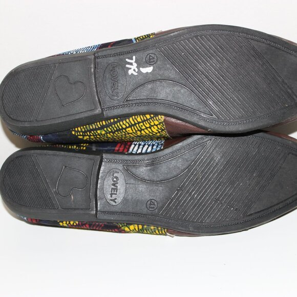 Yema Kenyan African Print Cloth and Leather Slip On Comfort Flats Size 41 - Picture 7 of 7